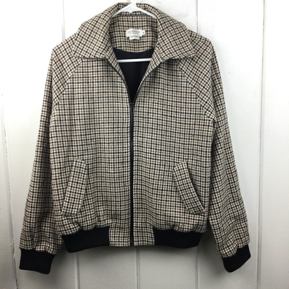 Lili Sidonio by Molly Bracken, Houndstooth Bomber Jacket - Size Medium - Picture 3 of 10